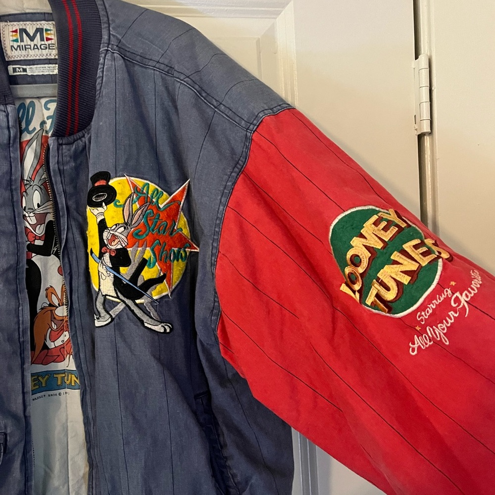 Vintage 90s Looney Tunes MIRAGE Bomber Jacket